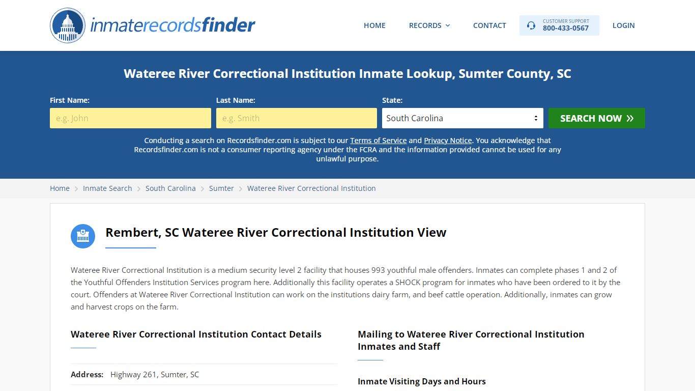 Wateree River Correctional Institution Roster & Inmate Search, Sumter ...