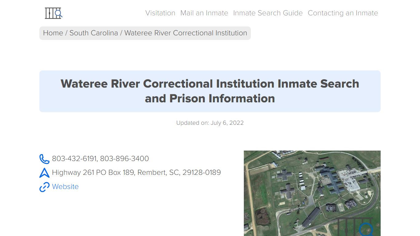 Wateree River Correctional Institution Inmate Search, Visitation, Phone ...